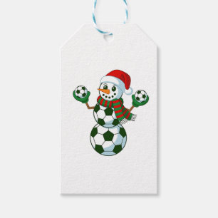 Snowman Soccer Christmas Sport Lovers Gift Tags