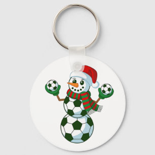 Snowman Soccer Christmas Sport Lovers  Key Ring