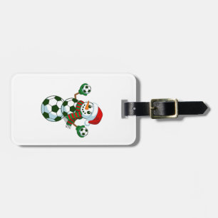 Snowman Soccer Christmas Sport Lovers Luggage Tag
