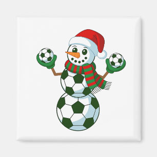 Snowman Soccer Christmas Sport Lovers Magnet