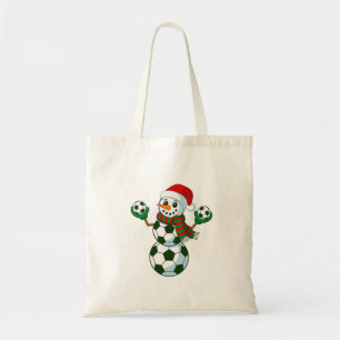 Snowman Soccer Christmas Sport Lovers Tote Bag