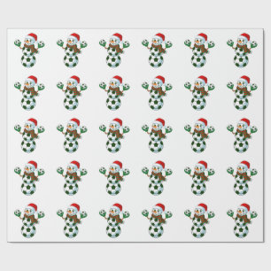 Snowman Soccer Christmas Sport Lovers  Wrapping Paper