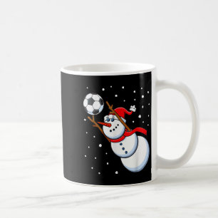 Snowman Soccer Goalie Santa Hat Men Boys Christmas Coffee Mug
