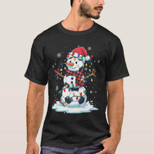 Snowman Soccer Player Santa Hat Christmas Funny Me T-Shirt