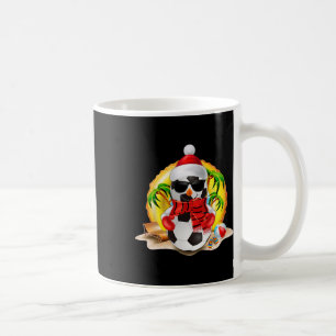 Snowman Soccer Santa Hat Christmas In July Summer Coffee Mug
