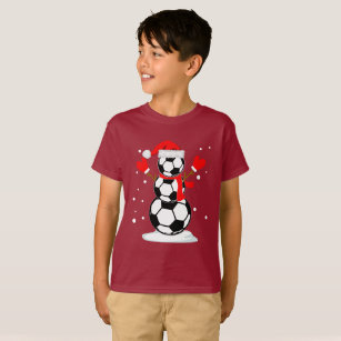 Snowman soccer T-Shirt Funny Christmas Gift Shirt