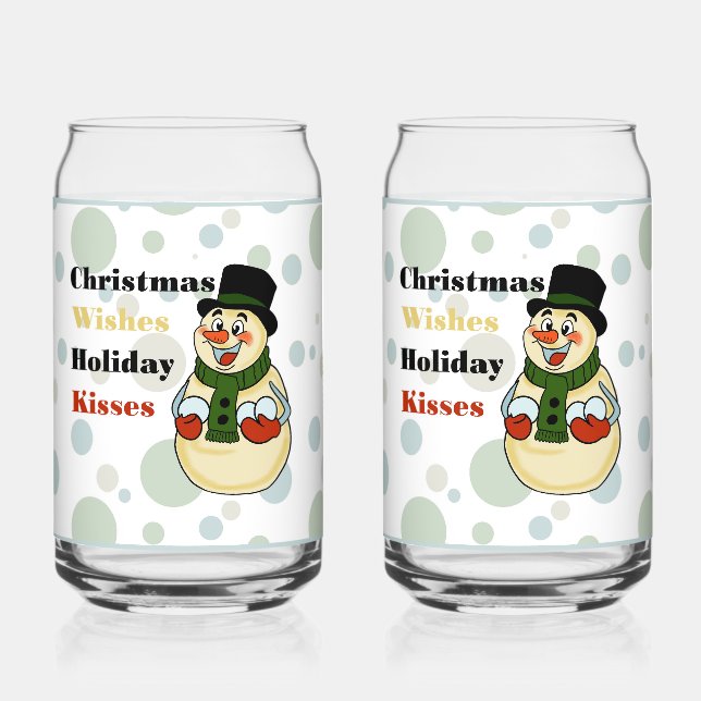 Snowman Soda Glass (Front)