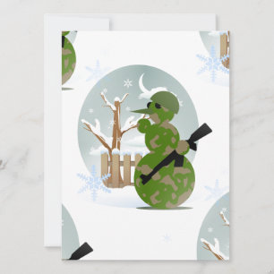 snowman soldier christmas holiday card