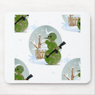 snowman soldier christmas mouse pad