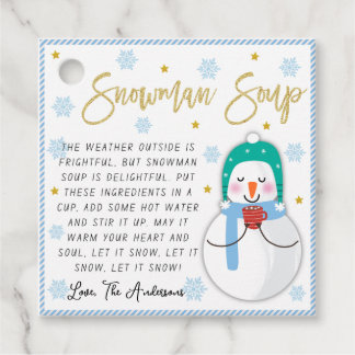 Snowman Soup Christmas Hot Chocolate Gift Favor Favour Tags