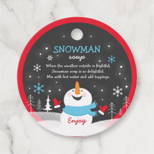 Snowman Soup Christmas Hot Chocolate Gift Favour Tags
