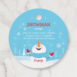 Snowman Soup Christmas Hot Chocolate Gift Favour Tags