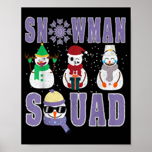 Snowman Squad Funny Family Matching, Teacher And S Poster