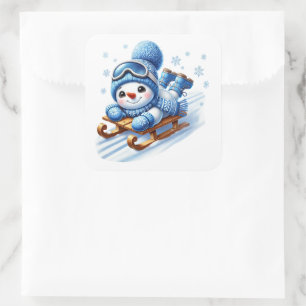 Snowman Square Sticker