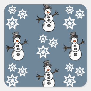Snowman Square Sticker