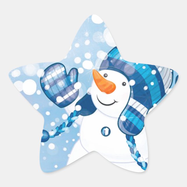 Snowman Star Sticker (Front)
