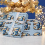 Snowman Starry Night Christmas Wishes Upon A Star Wrapping Paper<br><div class="desc">A pale blue starry night background with a snowman at night with text "Christmas Wishes Upon A Star"</div>