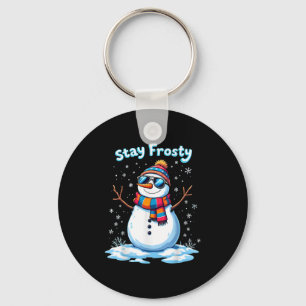 Snowman Stay Frosty Funny Christmas Xmas Key Ring