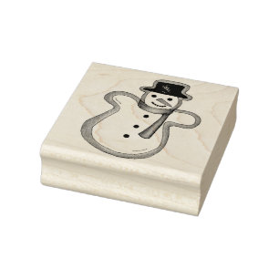 Snowman Sugar Cookie Hanukkah Christmas Holiday Rubber Stamp