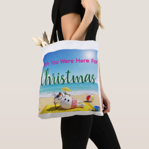Snowman Sunbathing Tote Bag