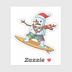 Snowman Surfer Christmas 2026 Funny Holiday Sports