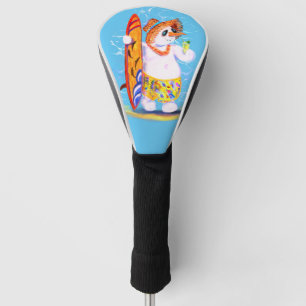 Snowman Surfer with Cocktail Funny Golf Head Cover