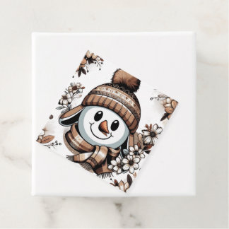  Snowman: Symmetrical Floral Design with Winter  Favour Tags