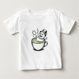 Snowman Taking Bathub On Macha Christmas  Baby T-Shirt