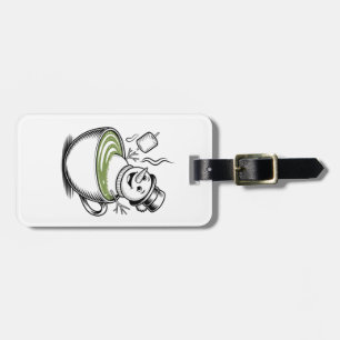 Snowman Taking Bathub On Macha Christmas Luggage Tag