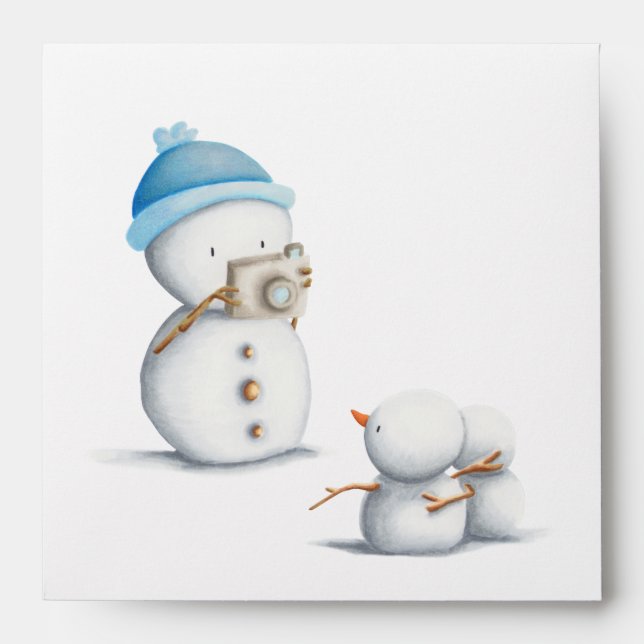 Snowman taking photos winter CD sleeve Envelope (Front)