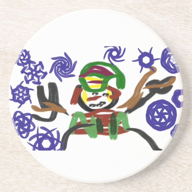 Snowman tattoo  coaster (Front)