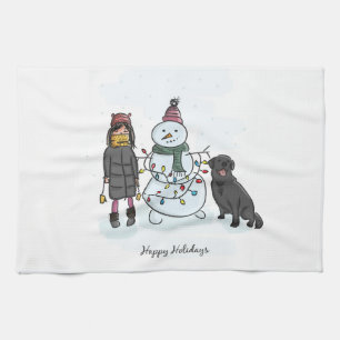 Snowman Tea Towel