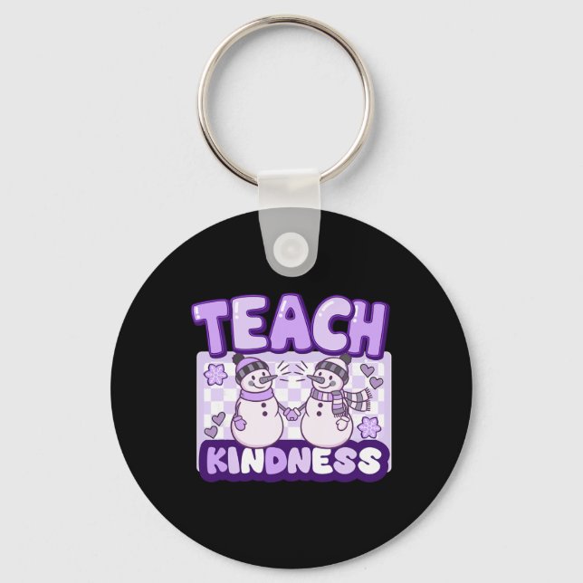 Snowman Teach Kindness Teacher  Key Ring (Front)