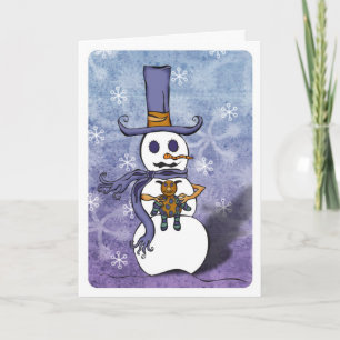 Snowman Teddy Bear Card