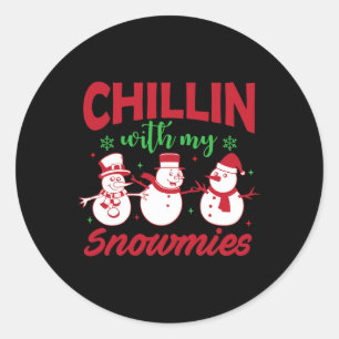 Snowman Tee Shirt - Christmas In July Classic Round Sticker