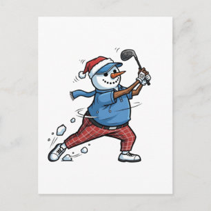 Snowman Tennis Player Christmas 2026 Holiday Postcard