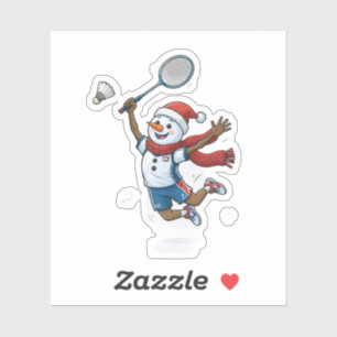 Snowman Tennis Player Christmas 2026 Holiday Sport