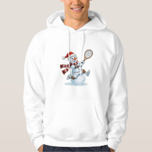 Snowman Tennis Player Christmas 2026 Holiday Sport Hoodie