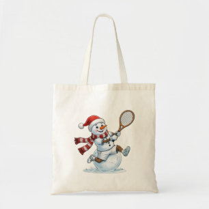 Snowman Tennis Player Christmas 2026 Holiday Sport Tote Bag