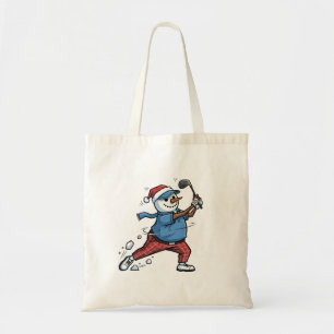 Snowman Tennis Player Christmas 2026 Holiday Tote Bag