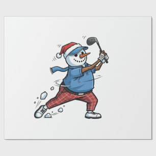Snowman Tennis Player Christmas 2026 Holiday Wrapping Paper