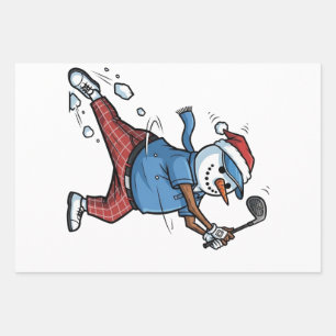Snowman Tennis Player Christmas 2026 Holiday Wrapping Paper Sheet