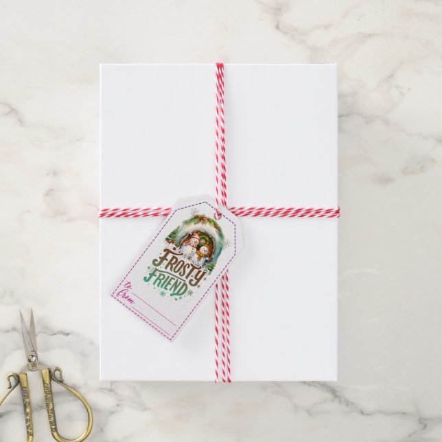 Snowman-themed winter gift tags (With Twine)