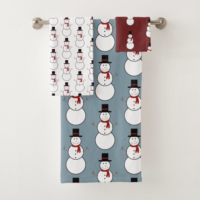 Snowman towel set (Insitu)