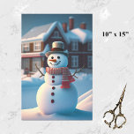 Snowman Town Illustration Small Tissue Paper<br><div class="desc">This snowman in a town illustration is a charming and playful image that captures the whimsy and beauty of a snowy winter day.  Rendered using state-of-the-art technology,  it has a whimsical and folk art-inspired appearance.</div>