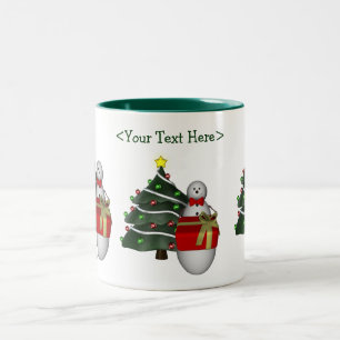 Snowman Tree Personalised Christmas Holiday Mug