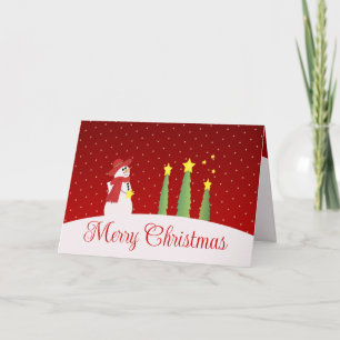 Snowman Trees And Stars Card