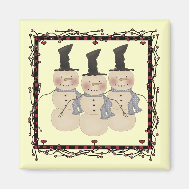 Snowman-Trio Magnet (Front)