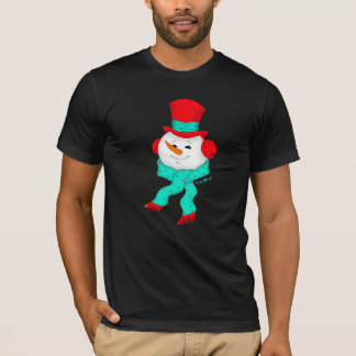 Snowman Tunes Christmas Dark T-Shirt
