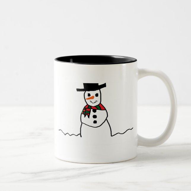 Snowman Two-Tone Coffee Mug (Right)